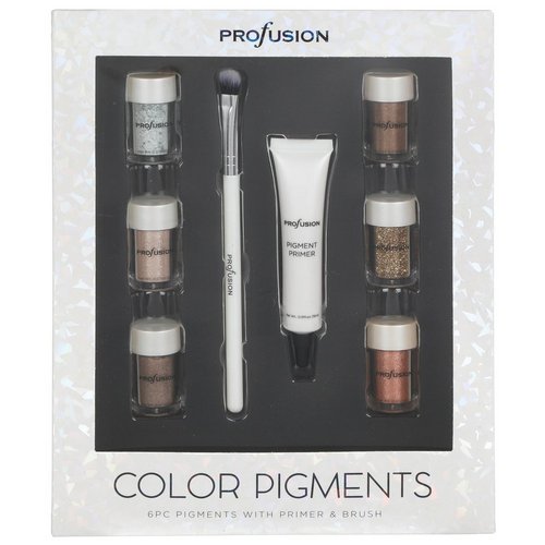 Profusion 6 color glitter pigments primer & brush