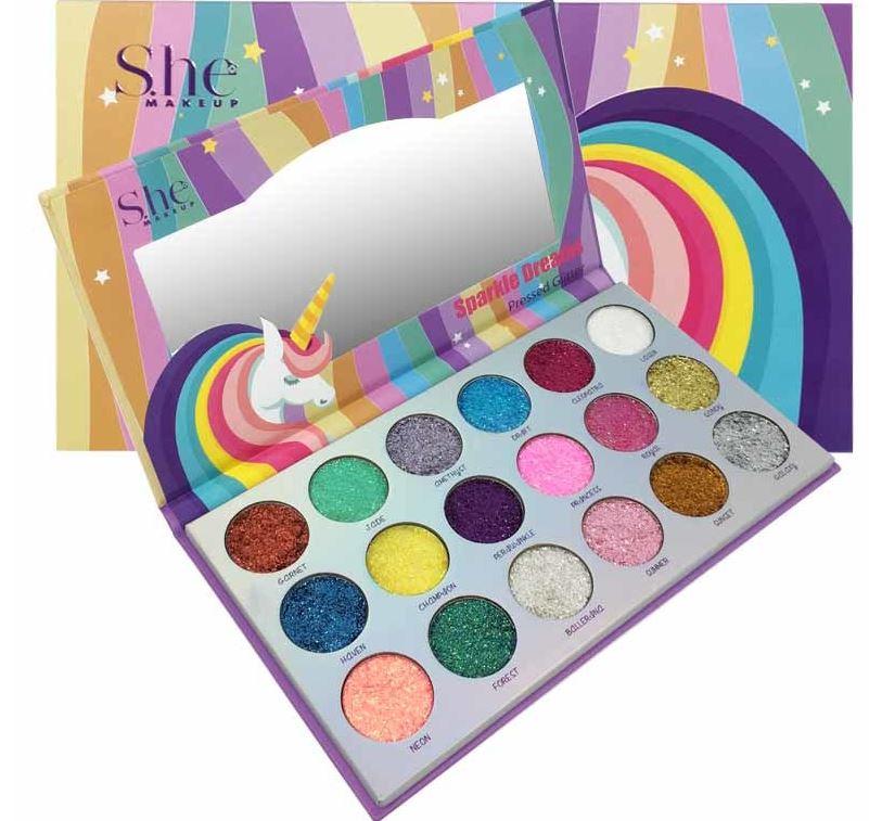 She Makeup - Sparkle Dreams Pressed Glitter Palette