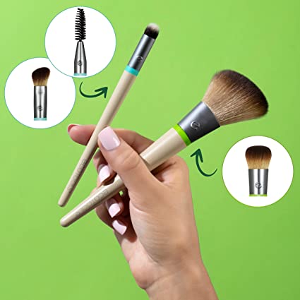 EcoTools Interchangeables Daily Essentials - Kit de brochas de maquillaje facial total