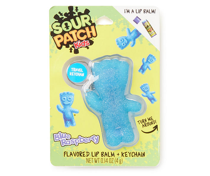 Sour Patch Kids Bálsamo labial y llavero con sabor a frambuesa azul