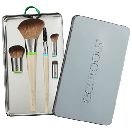 EcoTools Interchangeables Daily Essentials - Kit de brochas de maquillaje facial total